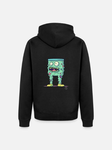 Bunte gruselige Monster-Hose - Unisex Premium Bio Zip Hoodie - Schwarz
