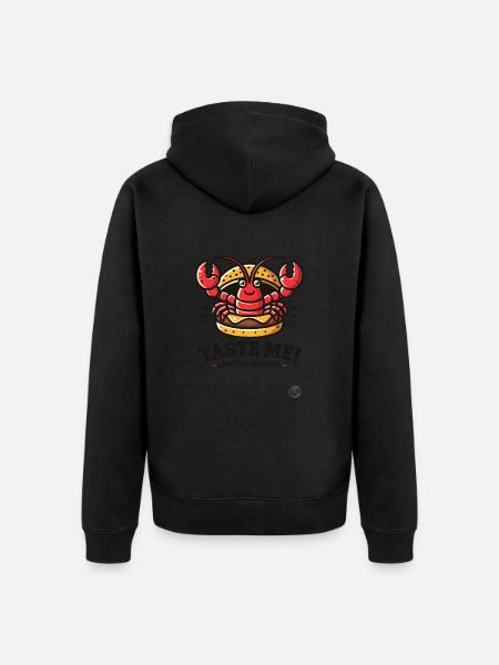 Try the fun lobster burger - Unisex Premium Organic Zip Hoodie - black