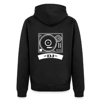Platine vinyle DJ - Veste à capuche bio Premium Unisexe - noir - Dos - Nico (187cm)