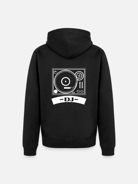 turntable dj - Unisex Premium Bio Zip Hoodie - Schwarz