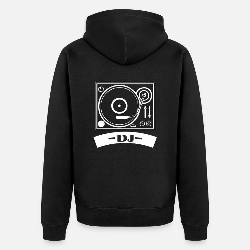 turntable dj - Unisex Premium Bio Zip Hoodie - Schwarz