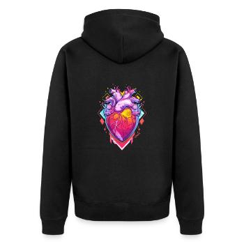 Candy-colored glass heart - Unisex Premium Organic Zip Hoodie - black - Back - Nico (187cm)