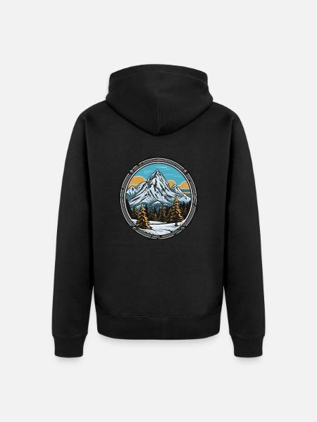 Mountain Mountain - Unisex Premium Organic Zip Hoodie - black