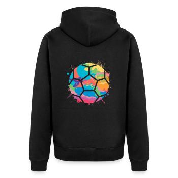 Handball Spieler Handballspieler Handballer - Unisex Premium Bio Zip Hoodie - Schwarz - Hinten - Nico (187cm)