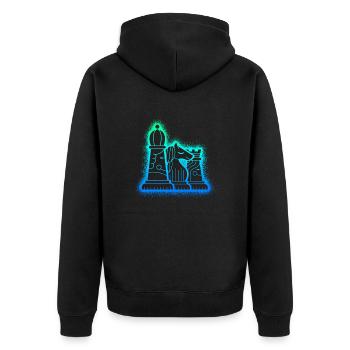 Chess Pieces Chess Set Kids Boys Chess - Unisex Premium Organic Zip Hoodie - black - Back - Nico (187cm)