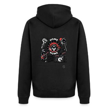 Home sweet home for anarchy emo punks - Unisex Premium Organic Zip Hoodie - black - Back - Nico (187cm)