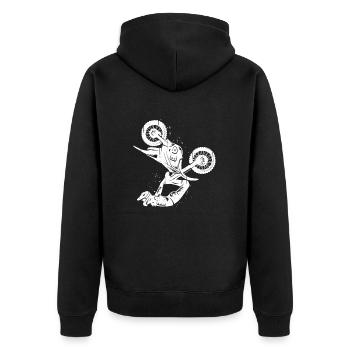 Dirt Biker Dirt Bike Men's Motocross Boys - Unisex Premium Organic Zip Hoodie - black - Back - Nico (187cm)