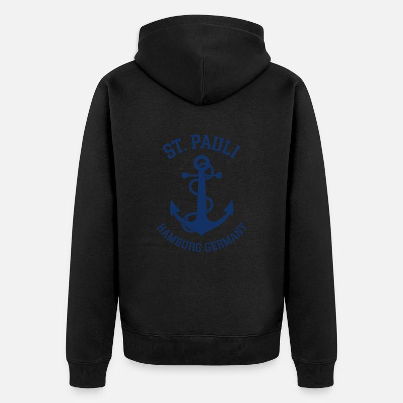 St. Pauli Hamburg Anker Reeperbahn - Veste à capuche bio Premium Unisexe - noir