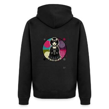 Fille Cool Punk Emo - Veste à capuche bio Premium Unisexe - noir - Dos - Nico (187cm)