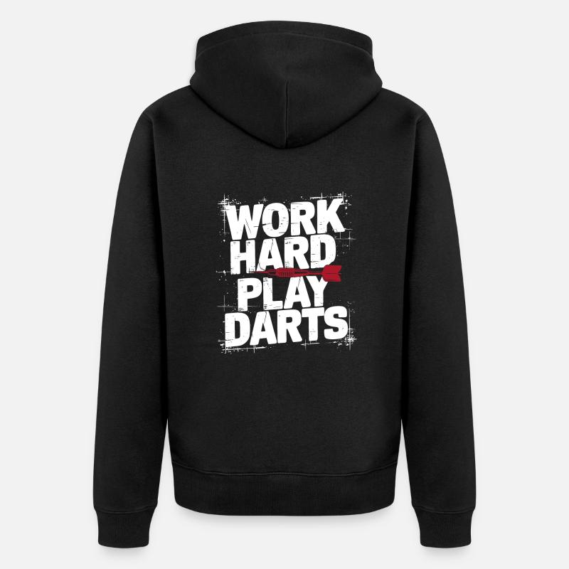 Travailler dur Jeu Fléchettes Fléchettes - Veste à capuche bio Premium Unisexe - noir