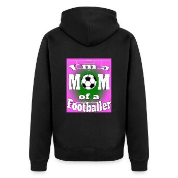 Mama Fussball Kind Sport Familie Geschenk - Unisex Premium Bio Zip Hoodie - Schwarz - Hinten - Nico (187cm)