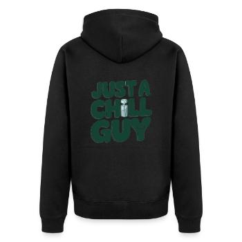 Paroles de Just a Chill Guys - Veste à capuche bio Premium Unisexe - noir - Dos - Nico (187cm)