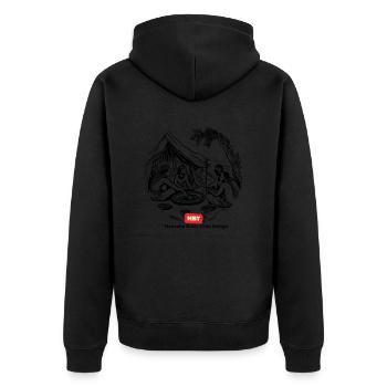 LGBT 54 - Unisex Premium Organic Zip Hoodie - black - Back - Nico (187cm)