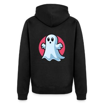 Fantôme mignon effrayant - Veste à capuche bio Premium Unisexe - noir - Dos - Nico (187cm)