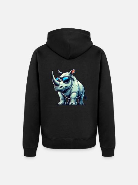 Rhino Comic - Unisex Premium Organic Zip Hoodie - black