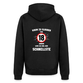 18 Birthday Adult Adult Gift Party - Unisex Premium Organic Zip Hoodie - black - Back - Nico (187cm)