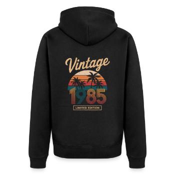 Limitade edition 1985 - Veste à capuche bio Premium Unisexe - noir - Dos - Nico (187cm)