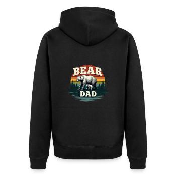 Retro Bears Dad Father Son Design - Unisex Premium Organic Zip Hoodie - black - Back - Nico (187cm)