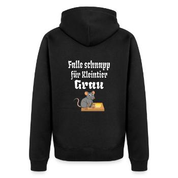 Effektive Kleintier falle Grau Tierfang Maus Ratte - Unisex Premium Bio Zip Hoodie - Schwarz - Hinten - Nico (187cm)