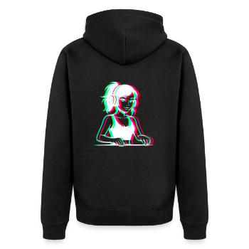 EDM - DJane - Glitch Rave Style - Unisex Premium Organic Zip Hoodie - black - Back - Nico (187cm)