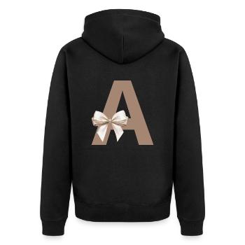Brief an den Knoten - Unisex Premium Bio Zip Hoodie - Schwarz - Hinten - Nico (187cm)
