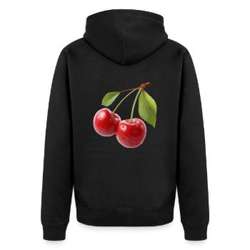 Cerises - Veste à capuche bio Premium Unisexe - noir - Dos - Nico (187cm)