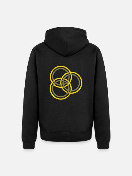 Borromäische Ringe - Unisex Premium Bio Zip Hoodie - Schwarz
