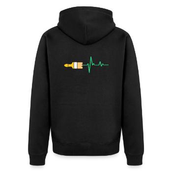 Herzschlag Pinsel Design für Maler und Lackierer - Unisex Premium Bio Zip Hoodie - Schwarz - Hinten - Nico (187cm)