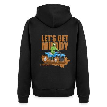 Let's get Muddy ATV Design für Quad-Fahrer - Unisex Premium Bio Zip Hoodie - Schwarz - Hinten - Nico (187cm)