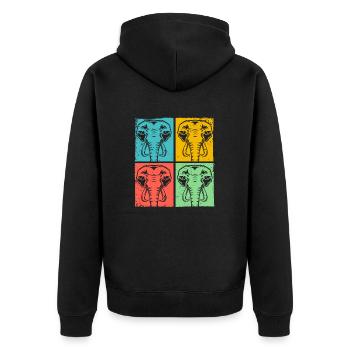 Éléphant Pop Art Animal - Veste à capuche bio Premium Unisexe - noir - Dos - Nico (187cm)