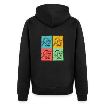 Raton laveur Pop Art Animal - Veste à capuche bio Premium Unisexe - noir - Dos - Nico (187cm)
