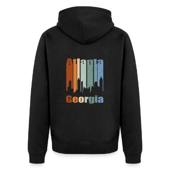 Atlanta Georgia Vintage Skyline - Veste à capuche bio Premium Unisexe - noir - Dos - Nico (187cm)
