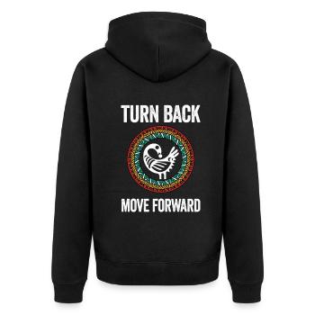 Symbole Sankofa Adinkra Ghana Noir - Veste à capuche bio Premium Unisexe - noir - Dos - Nico (187cm)
