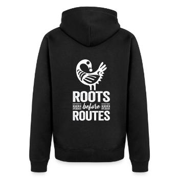 Symbole Sankofa Adinkra Ghana Noir - Veste à capuche bio Premium Unisexe - noir - Dos - Nico (187cm)