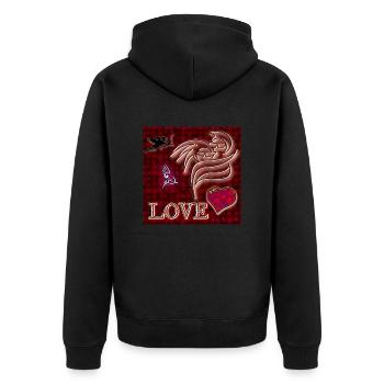 AMOUR - Image - 2023 - Veste à capuche bio Premium Unisexe - noir - Dos - Nico (187cm)