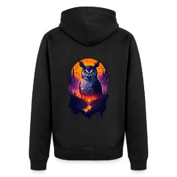 Beautiful owl - Unisex Premium Organic Zip Hoodie - black - Back - Nico (187cm)
