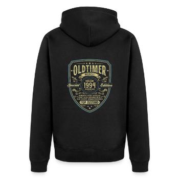 Oldtimer Baujahr 1994 Jahrgang Geburtstag Geschenk - Unisex Premium Bio Zip Hoodie - Schwarz - Hinten - Nico (187cm)