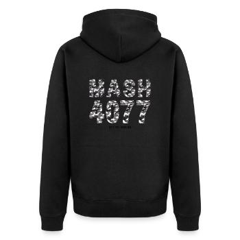 Sep 17 1972 28 Feb 28 1983 - Unisex Premium Bio Zip Hoodie - Schwarz - Hinten - Nico (187cm)