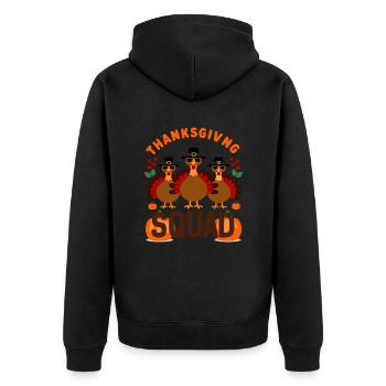 Erntedank Trupp - Unisex Premium Bio Zip Hoodie - Schwarz - Hinten - Nico (187cm)