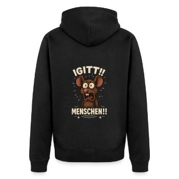 Yuck, I hate people, disgust - Unisex Premium Organic Zip Hoodie - black - Back - Nico (187cm)