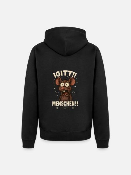 Igitt Ich hasse Menschen Ekel - Unisex Premium Bio Zip Hoodie - Schwarz