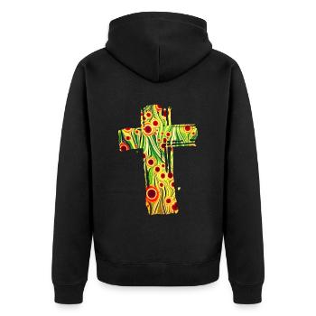 croix 11 e 110 - Veste à capuche bio Premium Unisexe - noir - Dos - Nico (187cm)