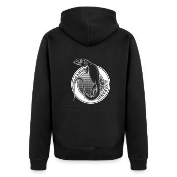 Monitor Eidechse Tattoo Stil Reptilienhalter Varanus - Unisex Premium Bio Zip Hoodie - Schwarz - Hinten - Nico (187cm)