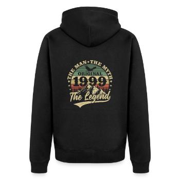 1999 Vintage anniversaire homme mythe légende - Veste à capuche bio Premium Unisexe - noir - Dos - Nico (187cm)