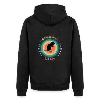 Rat - Meilleur papa rat du monde - Veste à capuche bio Premium Unisexe - noir - Dos - Nico (187cm)