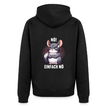 Nö Einfach Nö Chinchilla Chinchillas Nagetier - Unisex Premium Bio Zip Hoodie - Schwarz - Hinten - Nico (187cm)