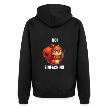Nö Einfach Nö Eichhörnchen Eichhorn Nager Nagetier - Unisex Premium Bio Zip Hoodie - Schwarz - Hinten - Nico (187cm)