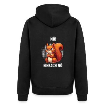 Nö Einfach Nö Eichhörnchen Eichhorn Nager Nagetier - Unisex Premium Bio Zip Hoodie - Schwarz - Hinten - Nico (187cm)