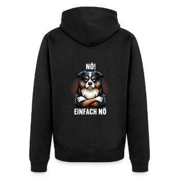 Nö Einfach Nö Australian Shepherd Aussiebesitzer - Unisex Premium Bio Zip Hoodie - Schwarz - Hinten - Nico (187cm)