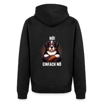 Nö Einfach Nö Australian Shepherd Aussie - Unisex Premium Bio Zip Hoodie - Schwarz - Hinten - Nico (187cm)
